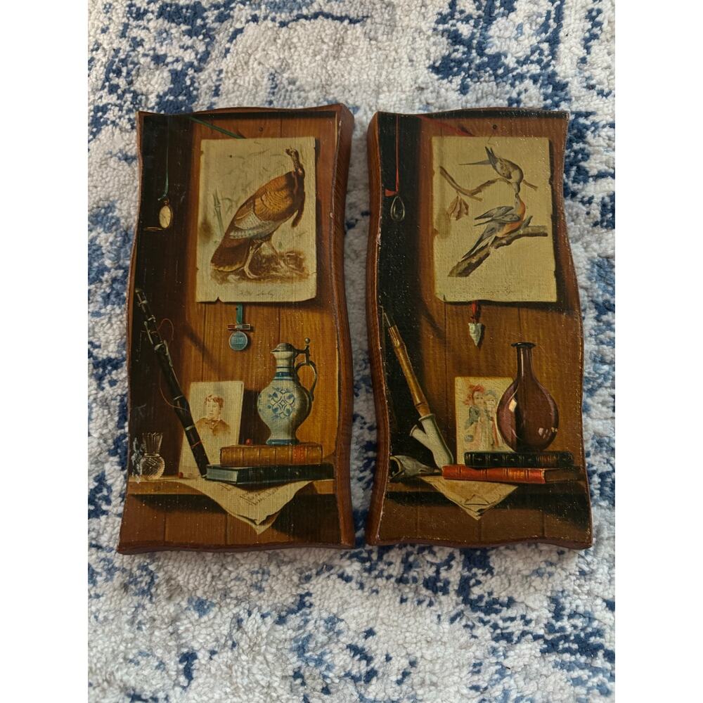 Early American Still Life Grandpacore Wood Plaques